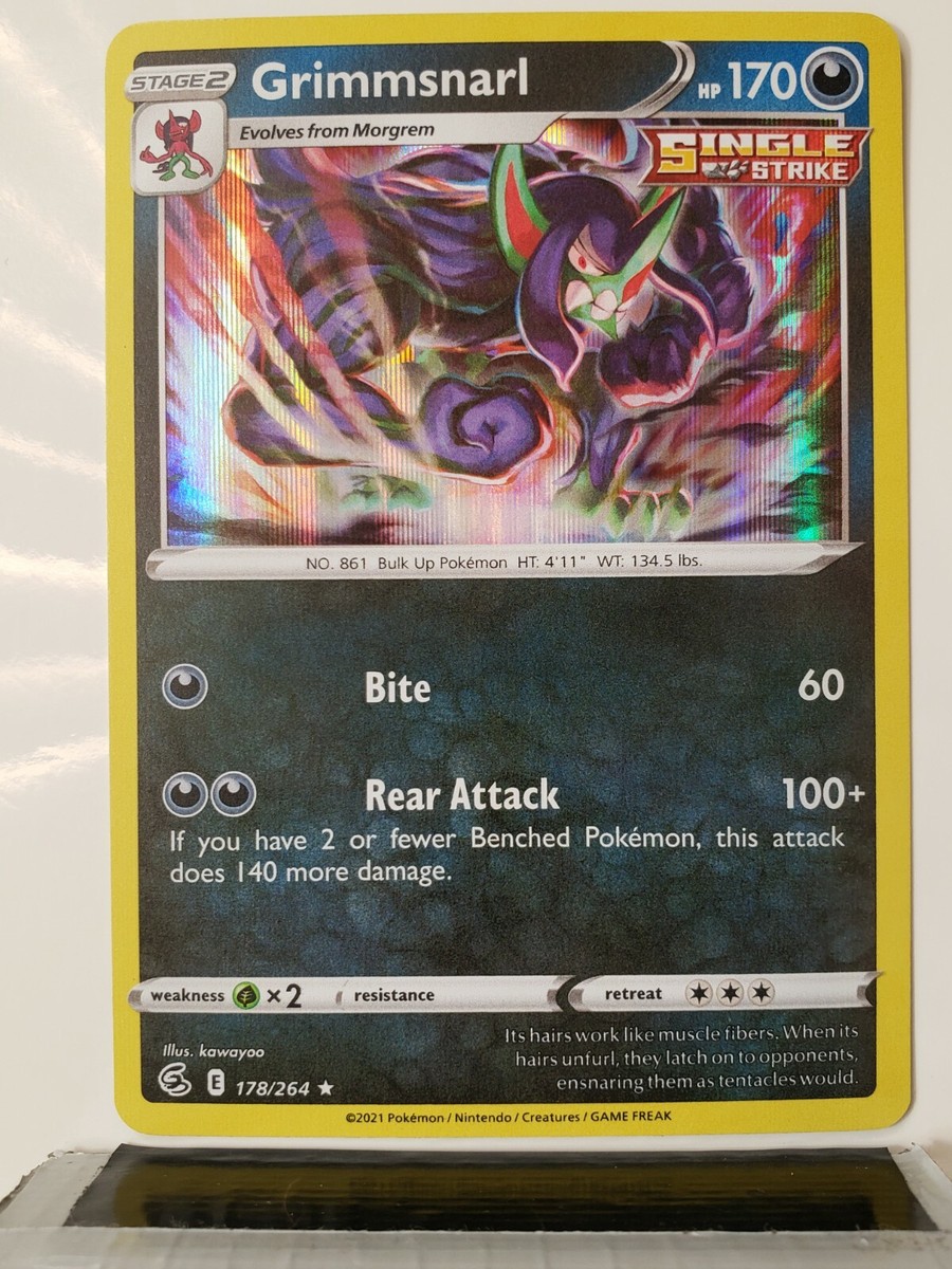 HOLO Grimmsnarl 178/264 NM / M RARE Fusion Strike Pokemon Card - kawayoo Art