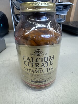 Solgar Calcium Citrate with Vitamin D3 - 240 Tablets - EXP 02/2027