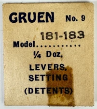 GRUEN #9 EB443 CAL181-183  1/4 DOZEN  SETTING LEVER DETENT FACTORY WATCH PART