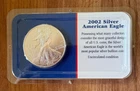 New Listing2002 American Eagle 1 oz Silver Dollar Coin, Littleton Shell Holder Uncirculated