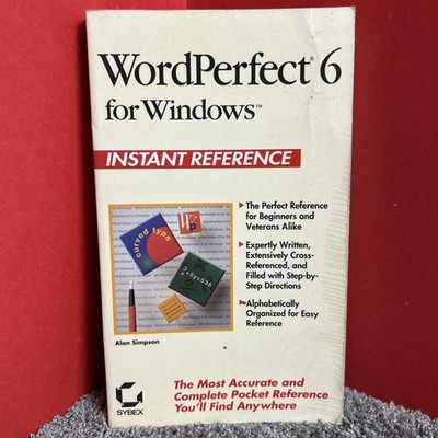 WordPerfect 6 für Windows, Instant Reference, Alan Simpson, seltenes Buch