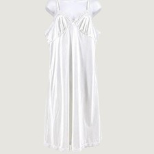 Vintage Deena White Slip Dress Lace Trim Size 40 US 8-10 Lingerie USA Made