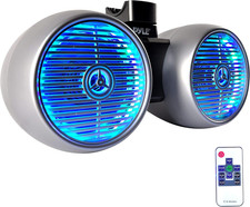Pyle Waterproof Marine Wakeboard Tower Speakers - 6.5 Dual Subwoofer Set and 1.