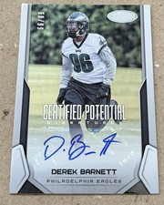 2017 Certified #CPS-DB Derek Barnett Autograph RC 68/99 Tennessee Eagles