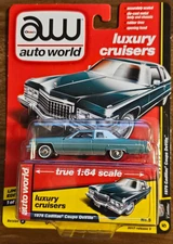 Auto World Premium Srs 3 Luxury Cruisers 1976 Cadillac Coupe DeVille Green VHTF