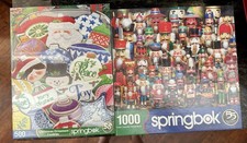 Lot of 2 Christmas Jigsaw Puzzles- Springbok Sealed 500pc  Used 1000pc