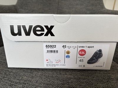 Uvex 1 Sport Sicherheitsschuhe S3L Gr.45 Schwarz Neu + Gratis Elten Einlegesohle
