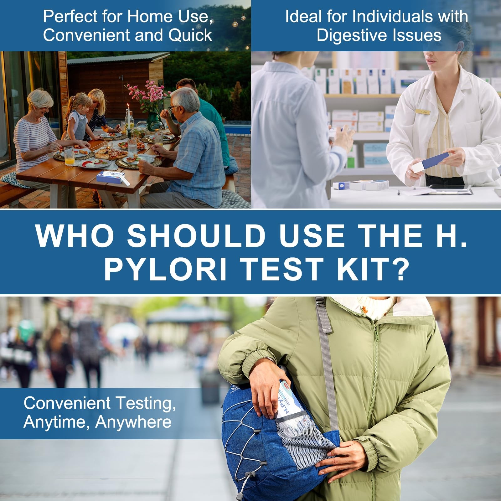 H Pylori Test Kit 2 Pack At-Home Helicobacter Pylori Self Test 99.9% Accuracy