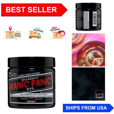 Customizable  Semi-Permanent Hair Dye - Raven Black (4oz) - Lasts 4-6 Weeks