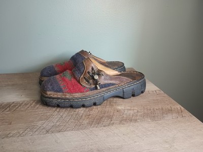 Double H Southwestern Wool Chunky Clogs Womens 6 Blanket Aztec Bohemian Y2K