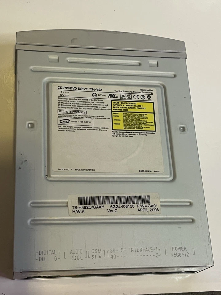 CD-RW/DVD-ROM DRIVE TS-H492 SILVER FACE - Image 3 of 4