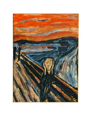 Painting Oil on Canvas The Scream Homage Framed Michal Bosza 1983