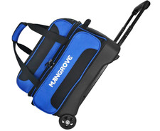 2 Ball Bowling Bag with Wheels w/Separate Compartment for Bowling Shoes To 40"