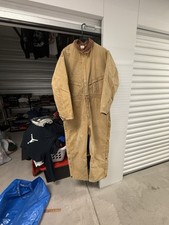 Vintage Carhartt Brown Duck Insulated Coveralls USA 38T