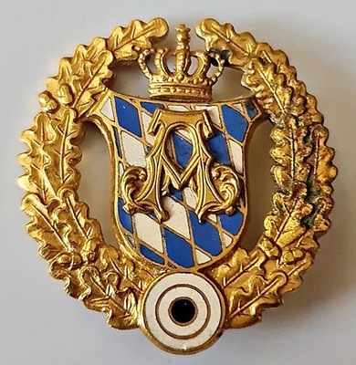 GOLD GERMANY SHOOTING RIFLE PRINZ ALFONS DIRNDL TRACHTEN OKTOBERFEST BADGE