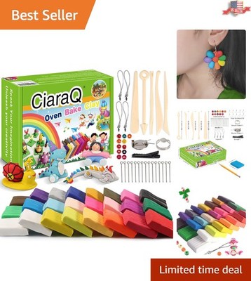 Creative Polymer Clay Modeling Kit - 24 Colors, Sculpting Tools & Tutorial Book