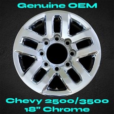 18" Wheel for Chevy Silverado 2500 3500 HD 2015 - 2019 Stock OEM Chrome Rim