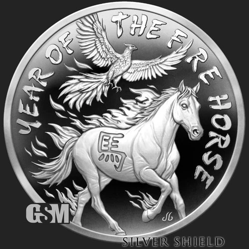 2026 Silver Shield YEAR OF THE FIRE HORSE v4 - 1oz .999 Silver Proof - Pre Sale