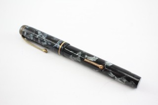 Vintage Conway Stewart 286 Fountain Pen Writing 14ct Gold Nib Navy Casing