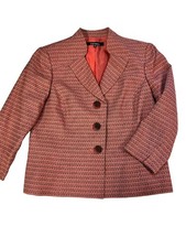 Le Suit Separates Women s Pink/Black Tweed 3-Button Lined Blazer Size 14 K8