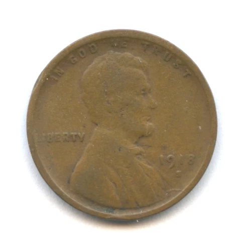 1918-S Lincoln Cent - Nice Very Good Condition, Free Shipping