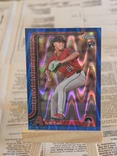 2025 Topps Chrome Baseball Blue Lava Refractor Cristian Mena #102 Rookie /150