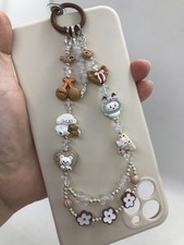 DIY Beaded Phone Charm Wristlet Bracelet String Strap Bag Charm Gift Cute