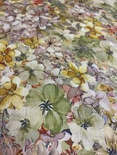 4 Metres Green Floral Printed 100% cotton Lawn fabric. John Louden