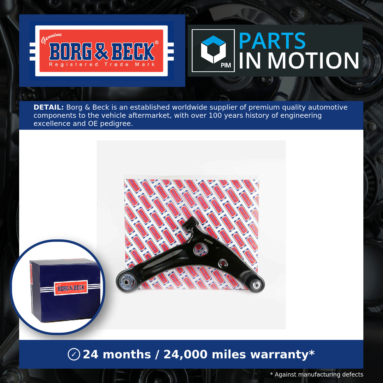 Wishbone / Suspension Arm BCA6719 Borg & Beck Track Control 4543300707 Quality