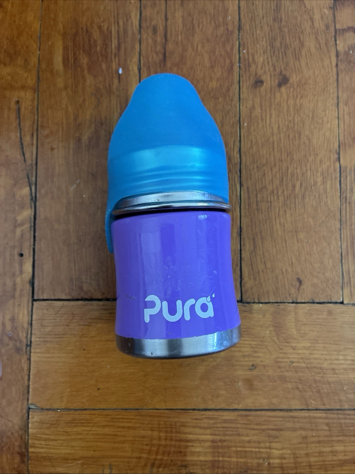 Pura Stainless Steel Baby Bottle with Sleeve 4 oz Purple