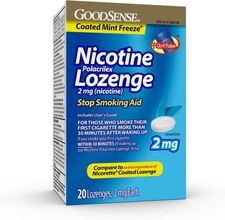 GoodSense Coated Ice Mint Nicotine Polacrilex Lozenges, 2 mg, Stop Smoking...
