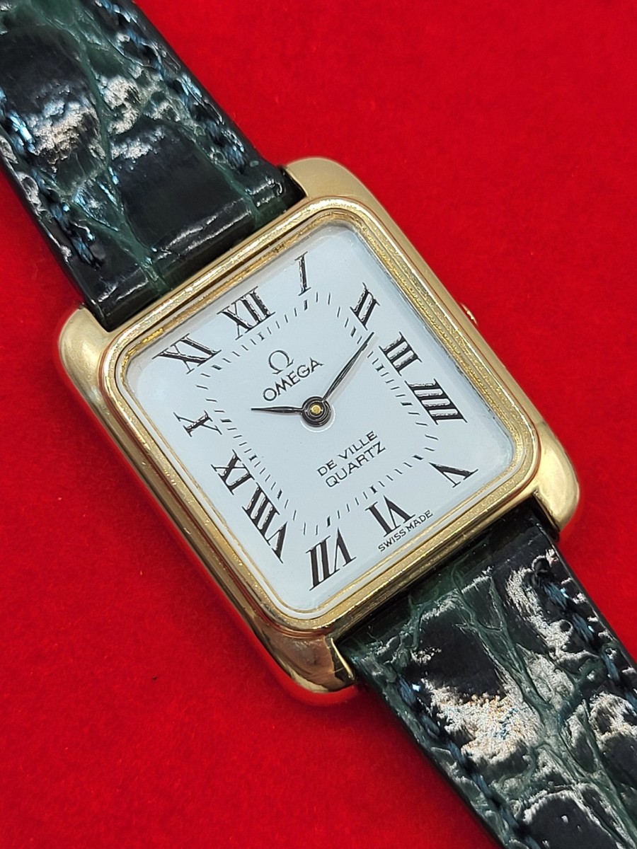 ❤SWISS [N. MINT] 1980s Omega DeVille Tank 20mm 10K G Filled