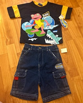 Rubbadubbers VTG y2k Boys 2-Piece Outfit Set 4T/3T Tee Shorts Nickelodeon 2004
