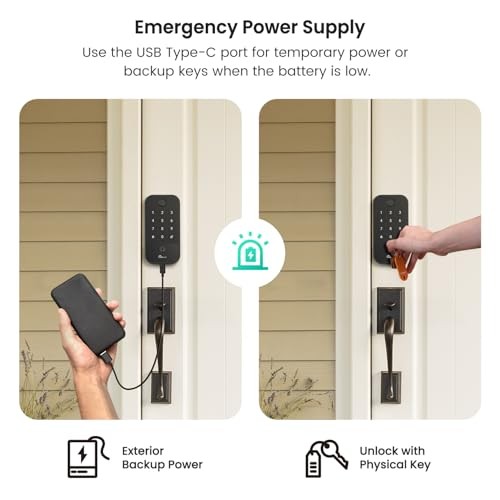  Smart Door Lock with WiFi Bluetooth Gateway, Keyless Entry Door Lock with 