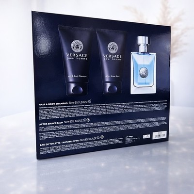 Versace Pour Homme Geschenkset 50ml EDT + After Shave + Duschgel NEU OVP