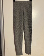 Womens Gray Seamless Ruched Ankle Yoga Leggings Stretch Elastic Waist Size S