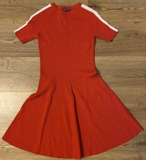 Tommy Hilfiger Dress Sz XS Red Rayana Knit White Mesh Sleeve Sports/Skater Style