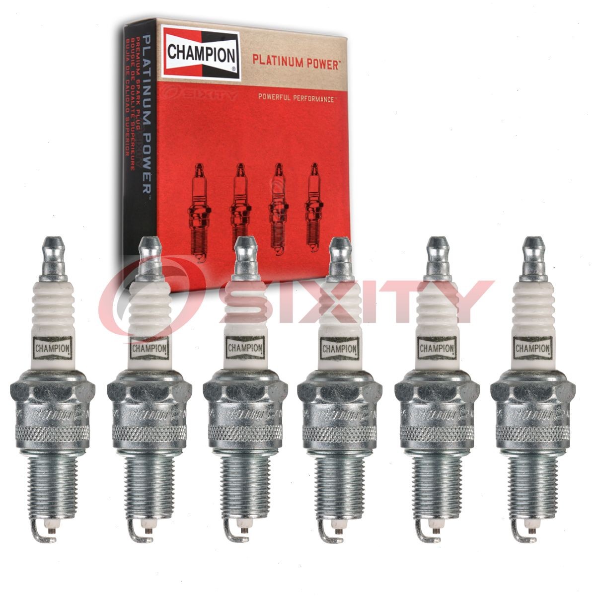 6 pc Champion Platinum Spark Plugs for 1971-1973 International 1010 3.8L hc