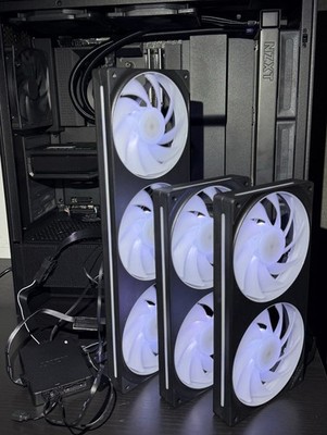NZXT RGB Core F240 F360 Framed Fans with Control Hub - 2x 240mm, 1x 360mm