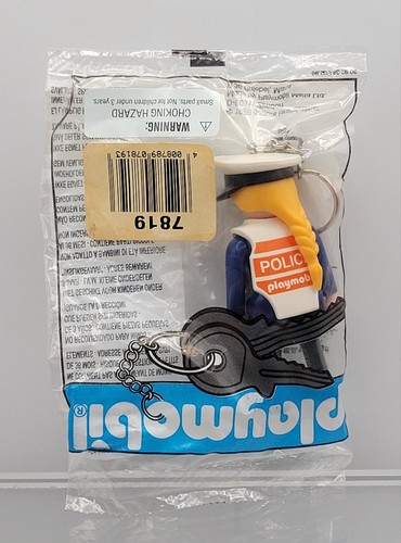 VINTAGE Playmobil Figura Portachiavi Poliziotto Femmina 1998 #7819 - SIGILLATO NUOVO - Foto 5 di 16