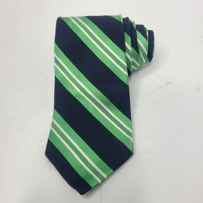 Brooks Brothers Makers and Merchants Rep Tie 100% Silk Green Blue Striped