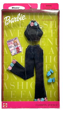 Vintage 90s Barbie Fashion Avenue Day at The Mall Doll Outfit Denim Blues  Set | eBay
