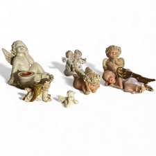 7er Konvolut Engel Figuren Polyresin Sammlung Weihnachten Putten Deko Vintage
