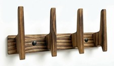 Coat Rack Wall Mount, 12 Inch Rustic Wood Wall Hooks for Hanging, Mortise and Te