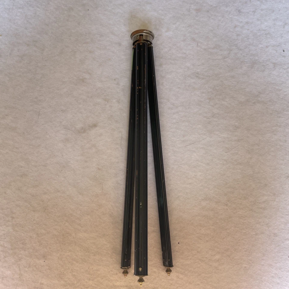 Vintage Bilora Stabilo Telescoping Metal Tripod Black Legs Made in Germany - Image 3 of 4