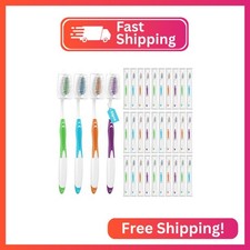 30 PCS Bulk Toothbrushes with Covers for Adults, Disposable Tooth Brush