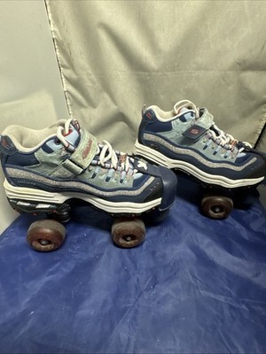 Vintage SKETCHERS 4 WHEELERS Roller Skates Adult SIZE 6 Navy Blue Red EUR 38
