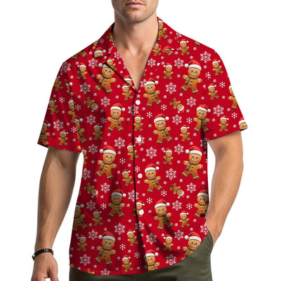 Gingerbread Christmas Hawaiian Shirt Men Women Youth Cute Cookie Holiday Aloha S