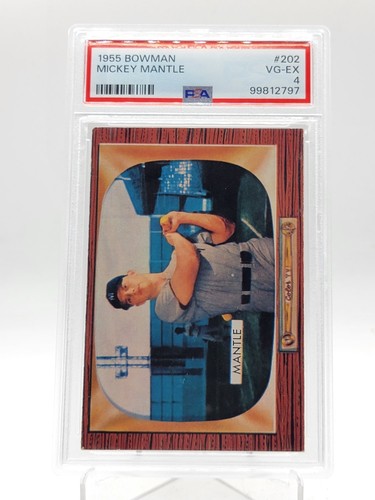 MICKEY MANTLE 1955 BOWMAN BASEBALL #202 NEW YORK YANKEES PSA 4 Q3963-2