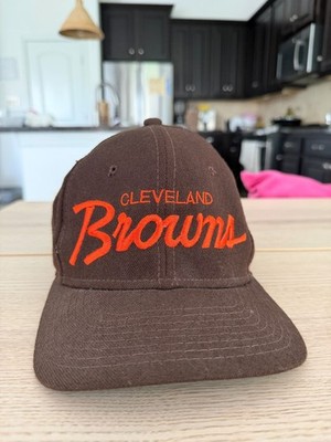 Vtg Cleveland Browns Hat Sports Specialty Script Snapback The Twill Brown 